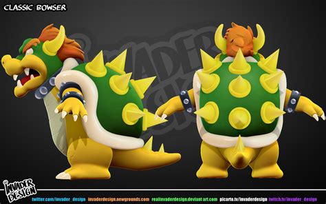 Classic Bowser Side And Back View By Realinvaderdesign On Deviantart