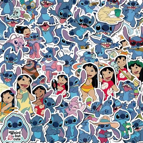 50100pcs Disney Cartoon Cute Lilo Stitch Stickers For Kids Diy