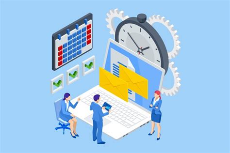 Isometric Time Management Poster Royalty Free Vector Image