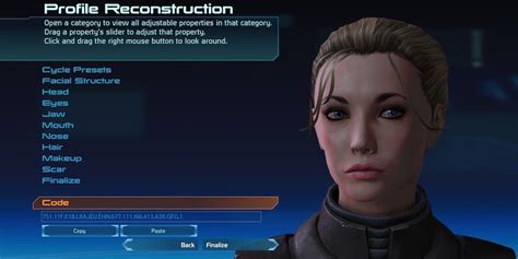 Mass Effect Legendary Edition Cómo utilizar los códigos faciales