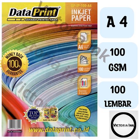 Jual Kertas Inkjet Data Print 100gsm Inkjet Paper A4 DataPrint 100