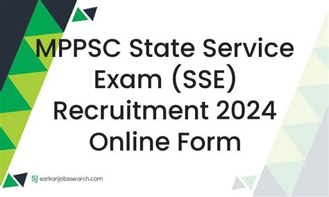 MPPSC State Service Exam SSE Recruitment 2024 Online Form