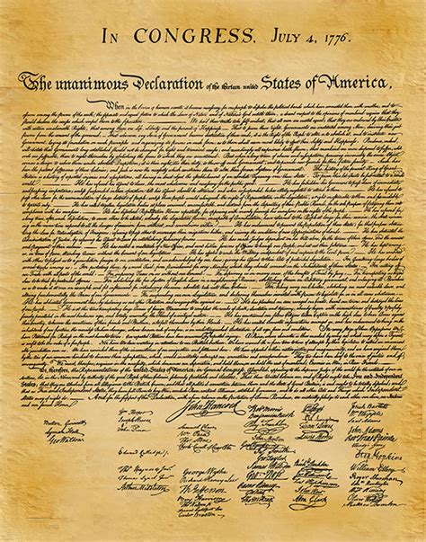 United States Declaration of Independence Print Document | Etsy