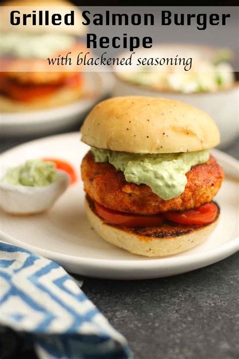 Grilled Salmon Burger Recipe With Avocado Crema SueBee Homemaker