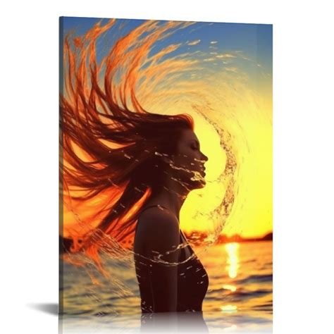 Nawypu Canvas Wall Art Print Poster Dusk Underwater Nude Girl Washing