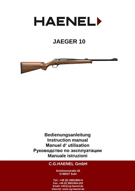 PDF JAEGER 10 Cg Haenel De 3 Allgemeines Waidmannsheil Vielen