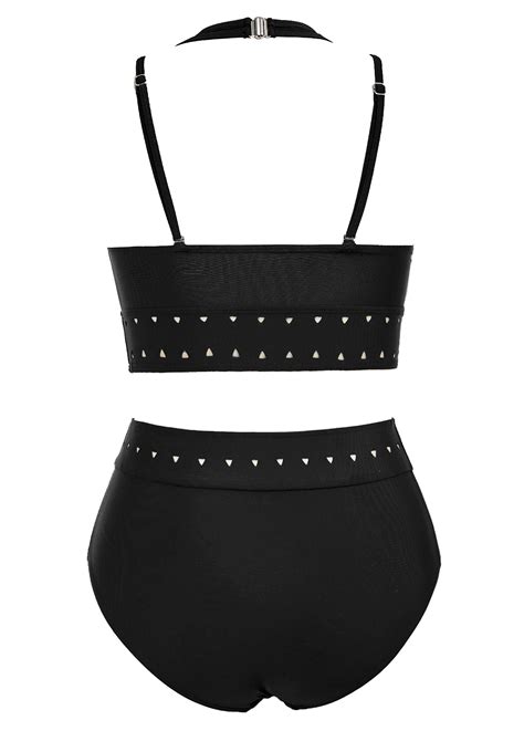 Hollow Out Criss Cross Black Bikini Set Rosewe USD 28 98