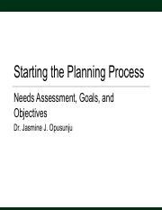 Pubh 5334 Week 7 Lectures Pdf Starting The Planning Process Needs