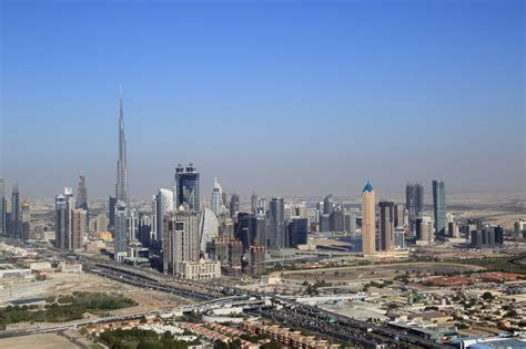 Dubai Aus Der Vogelperspektive Burj Khalifa Und Hochh User In Dubai In