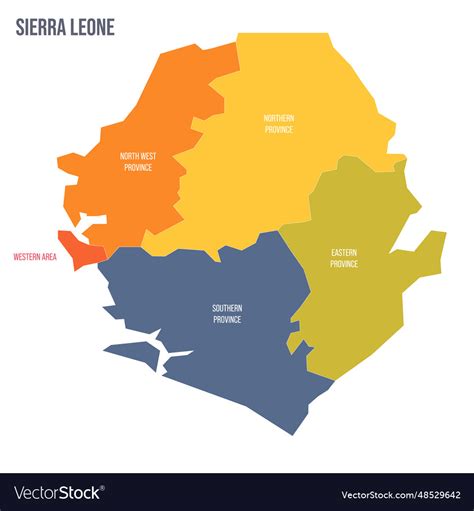 Sierra Leone Political Map Of Administrative Vector Image