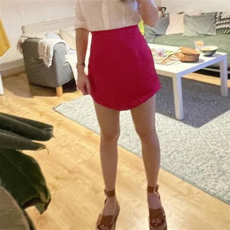 Zara Women S Pink Skirt Depop