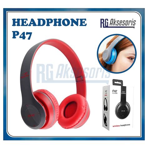 Jual RG HEADPHONE BLUETOOTH P47 Pure Bass Headset Wireless Bando Gaming