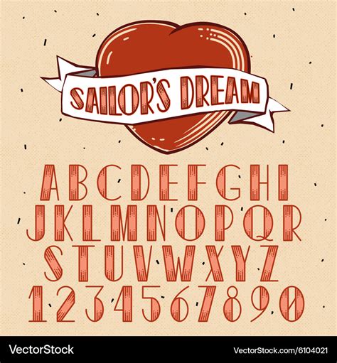 Old School Tattoo Style Font Royalty Free Vector Image