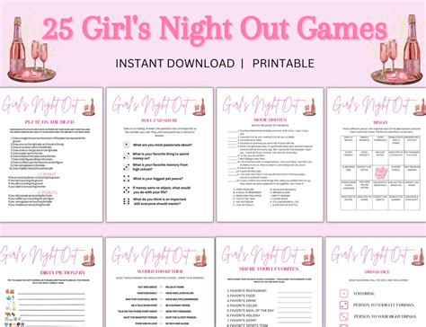 Printable Girls Night Out Game Bundle Party Games And Activities Girls