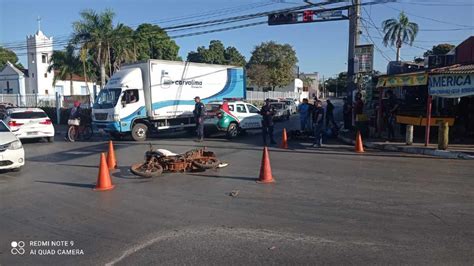 Motociclista Tem Fratura Exposta Em Acidente Envolvendo Duas Motos Em