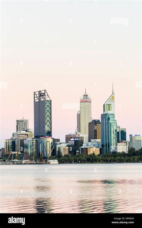 View Across The Swan River To The City Skyline From The South Perth