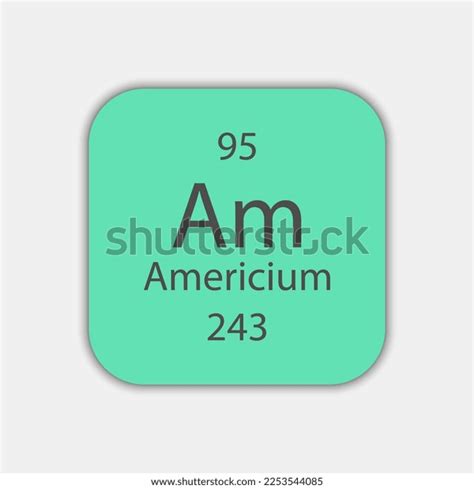 Americium Symbol Chemical Element Periodic Table Stock Vector (Royalty ...