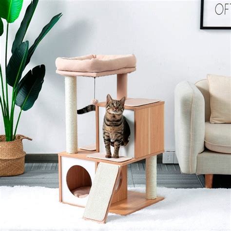 Luxury Cat Towers With 2 Condos/cat Tree/wood Cat | Etsy