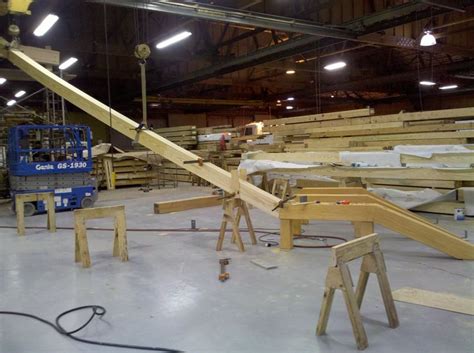 A Partially Assembled Curved Glulam Grand Staircase We Were Able To