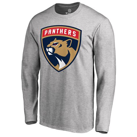 Mens Fanatics Branded Heather Gray Florida Panthers Primary Logo Long