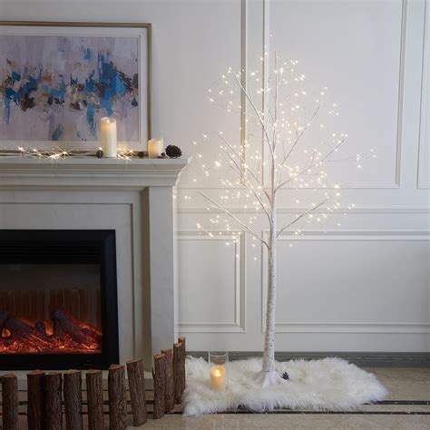 Eambrite Ft Prelit Birch Tree Christmas Tree Decorations With Led