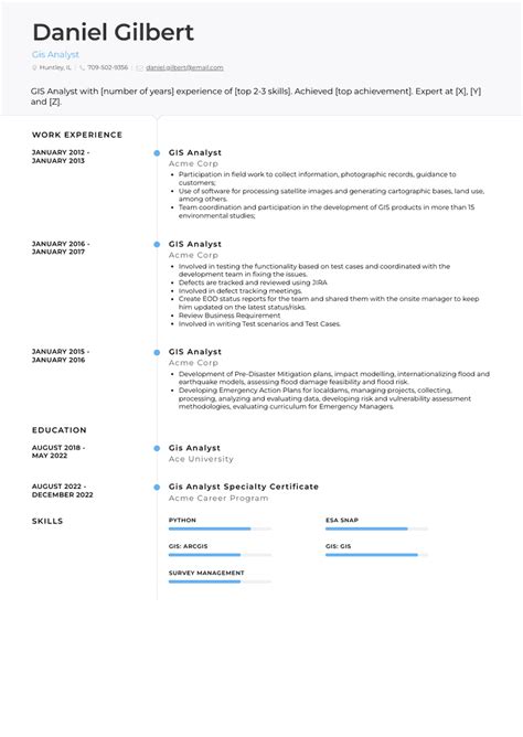 3 Gis Analyst Resume Examples And Templates