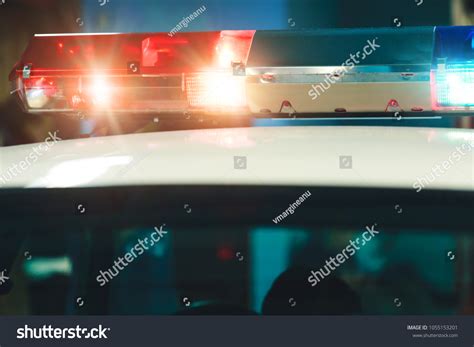 Police Light Siren On Car Action Stock Photo (Edit Now) 1055153201