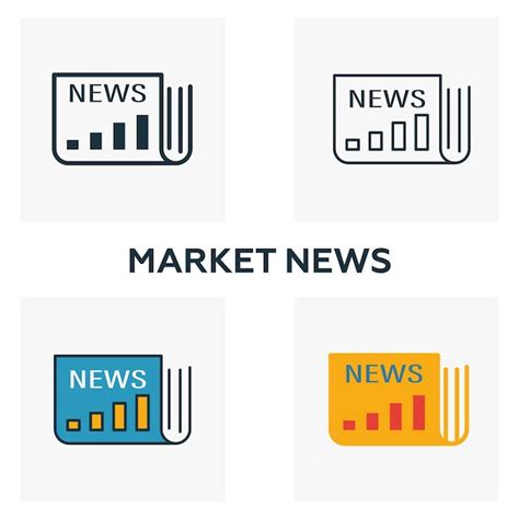 Premium Vector Market News Icon Set Four Elements In Diferent Styles