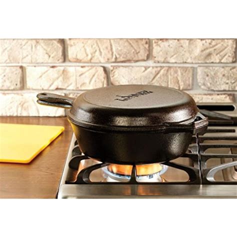 Lodge 3 Quart Cast Iron Combo Cooker Pre Seasoned Cast Iron Skillet