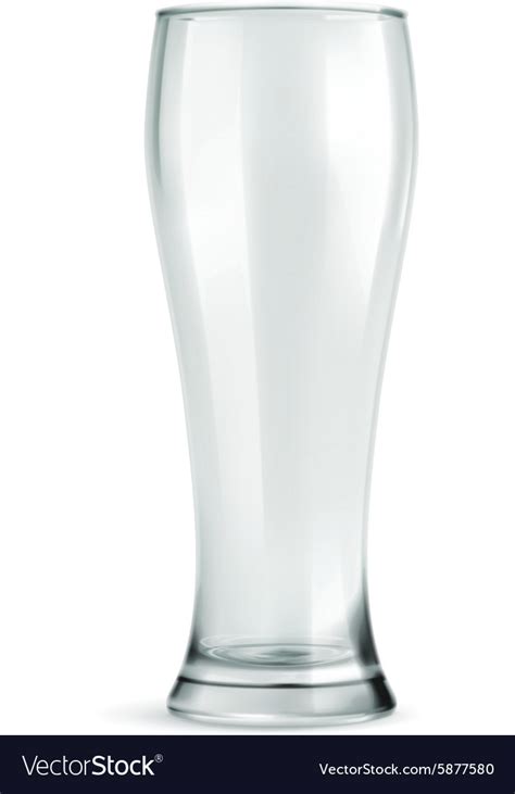 Traditional Beer Glass Empty Isolated On W Vector Image