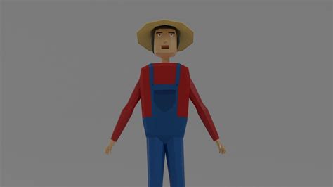 3d Model Stylized Character Farmer Vr Ar Low Poly Cgtrader