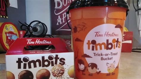 Tim Hortons New Trick Or Treat Bucket Filled With Over 30 Timbits 🍩🎃