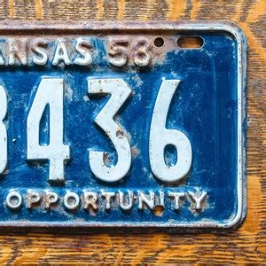 1958 Arkansas License Plate Vintage Wall Decor - Etsy