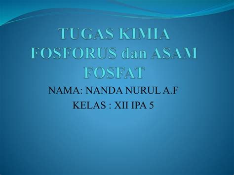 Tugas Kimia Fosforus Dan Asam Sulfat Ppt