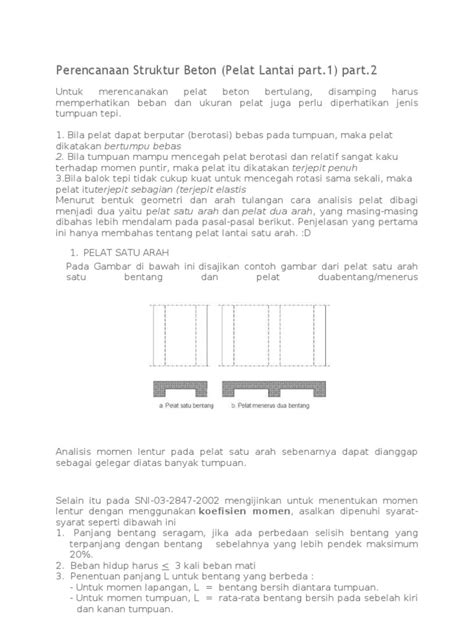 Perencanaan Pelat Satu Arah Imagesee