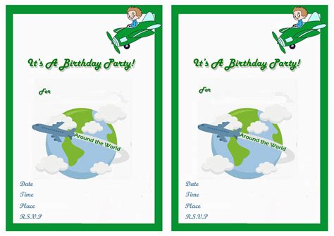 Around The World Birthday Invitations Birthday Printable