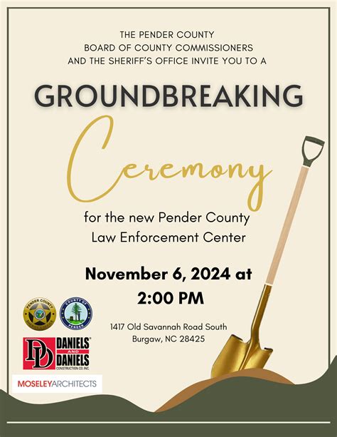 News Flash • Groundbreaking Ceremony Announced for Pender Co