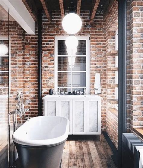 Inspiring Bathrooms Featuring Exposed Brick Brick Bathroom Brick