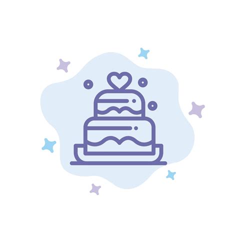 Cake Love Heart Wedding Blue Icon On Abstract Cloud Background 13290534