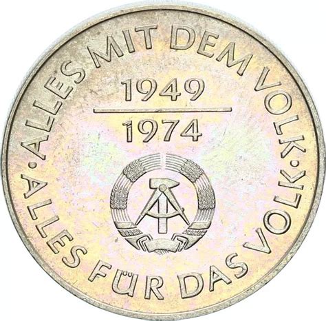 DDR Gedenkmünze 10 Mark 1974 A 25 Jahre DDR pfr f stgl Jäger 1551