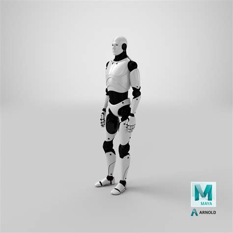 Sci Fi Humanoid Male Robot Standing Pose 3d Model 169 3ds Blend