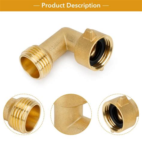 Stanbroil 90 Degree Garden Hose Elbow Adapter Solid Brass Fittings RV