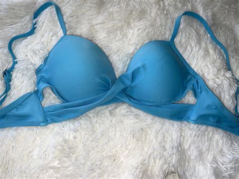 Bikini Swimsuit Top US Small Blue New Women EBay