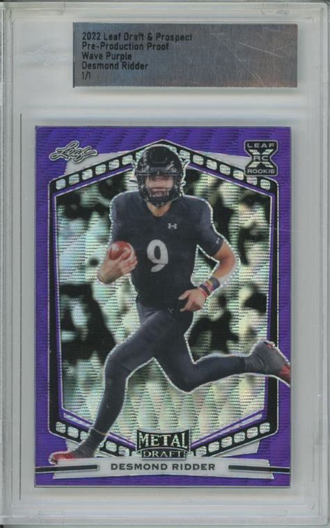 Leaf Metal Draft Proof Wave Purple Desmond Ridder Rc Rookie Ebay