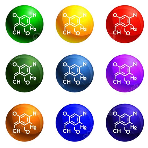 Chemistry Formula Vector Hd Png Images Chemistry Formula Icons Vector 9 Color Set Isolated On