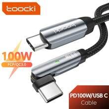 Toocki Girar Tipo C Para Tipo C Cabo Pd W W Usb C Para Usb C