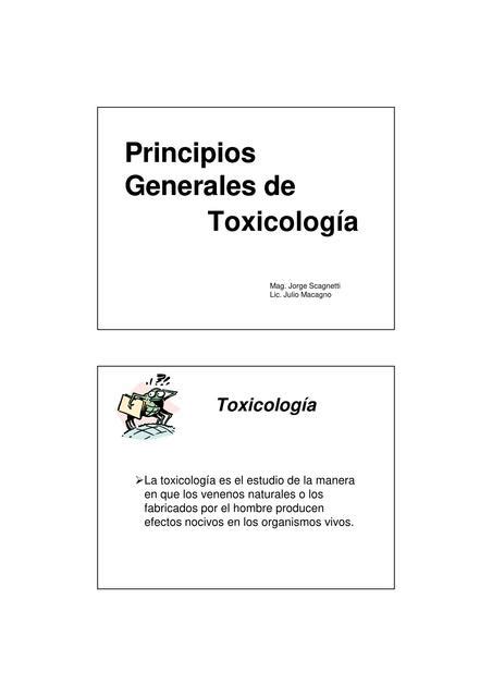 Conceptos Básicos De Toxicología Elias Calei Udocz