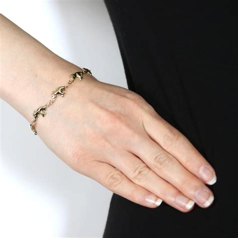 Yellow Gold Elephant Link Bracelet 14k Pachyderm For Sale At 1stdibs