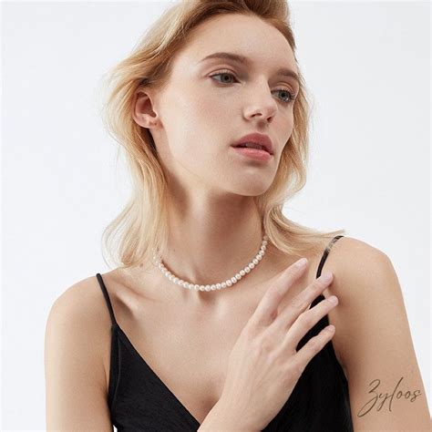 Natural Pearl Necklace By Zyloos Fresh Water Pearl Choker Organic