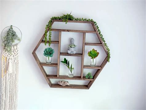 Geometric Display Shelves Geometric Wall Shelf Rustic - Etsy